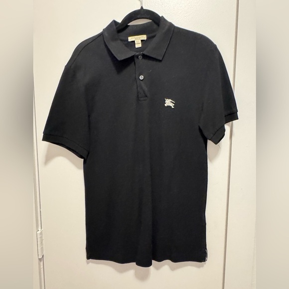 Burberry Brit Men’s Small Solid Black Polo Logo Shirt - Picture 1 of 10